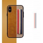 Wholesale iPhone X (Ten) Striped Hand Strap Grip Holder PU Leather Case (Gray)